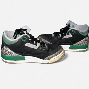 Black and Green Jordan 3 Trainers